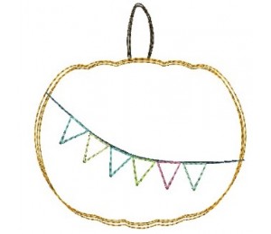 Stickdatei - Kürbis Wimpel Doodle